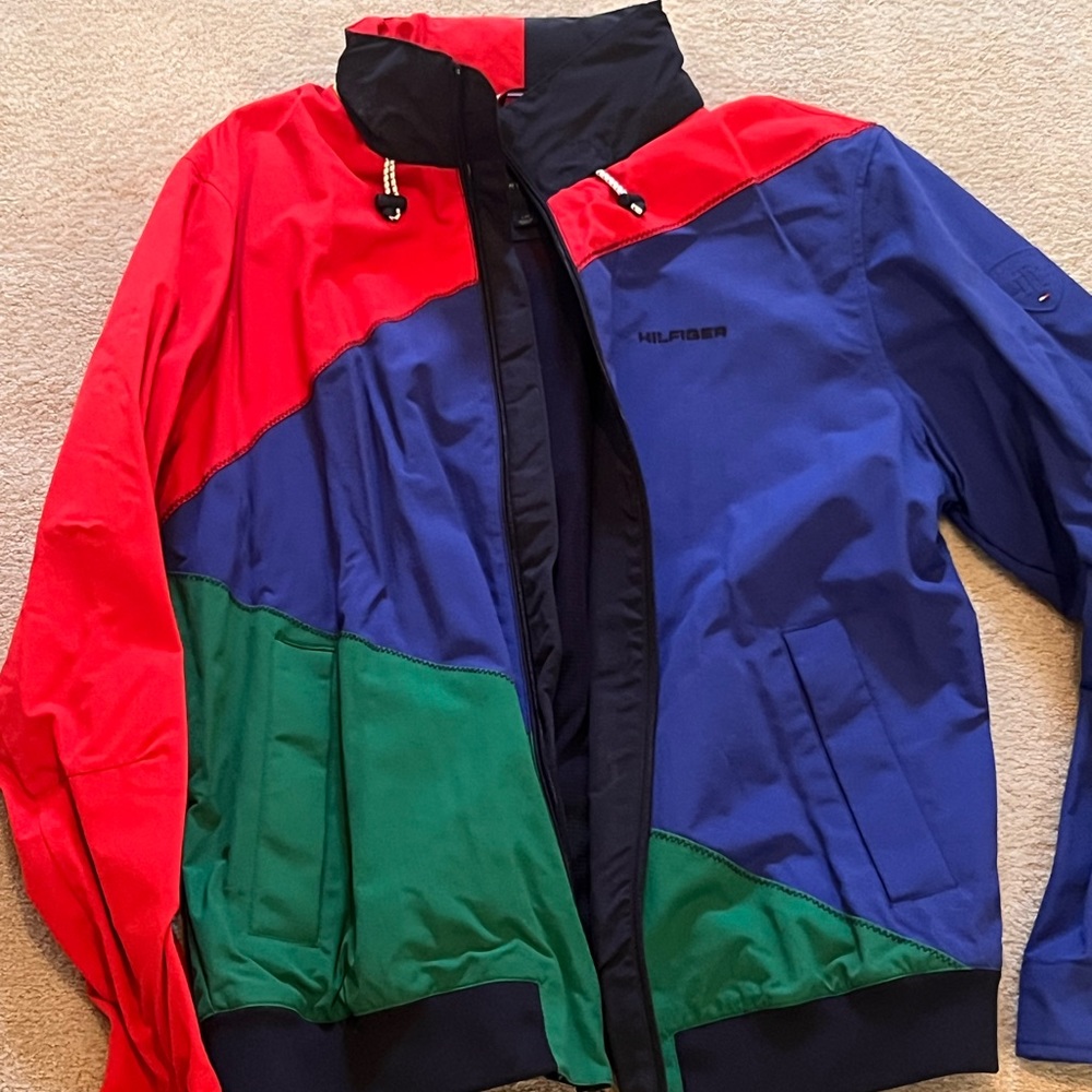 Mens Tommy Hilfiger color block jacket size Large